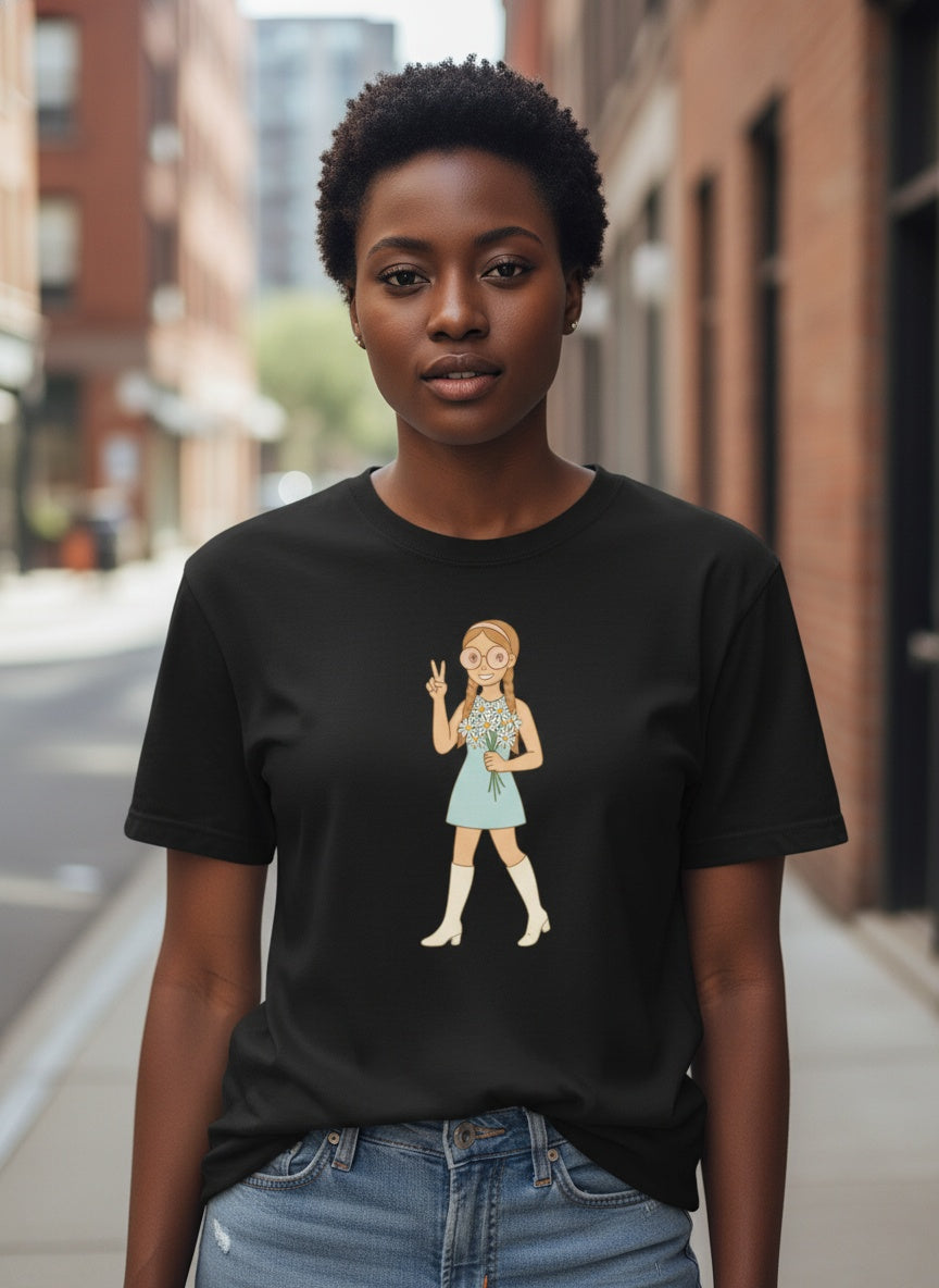 Retro It Girl Flower Child T-Shirt