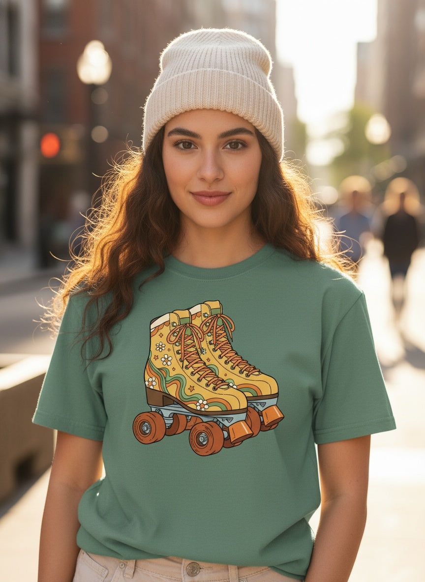 Roller Skates Night Glide T-Shirt
