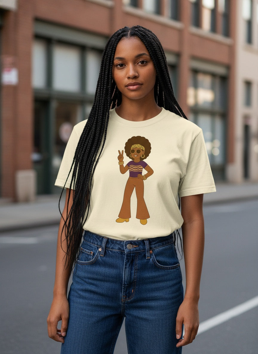 Hippie Girl Garment Dyed Heavyweight Cotton T-Shirt