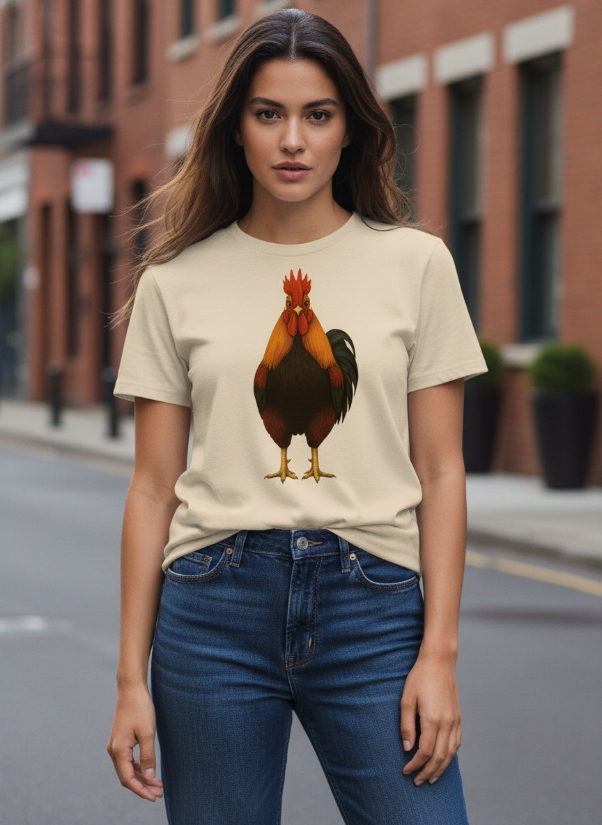 Organic Rising Sun Rooster T-Shirt