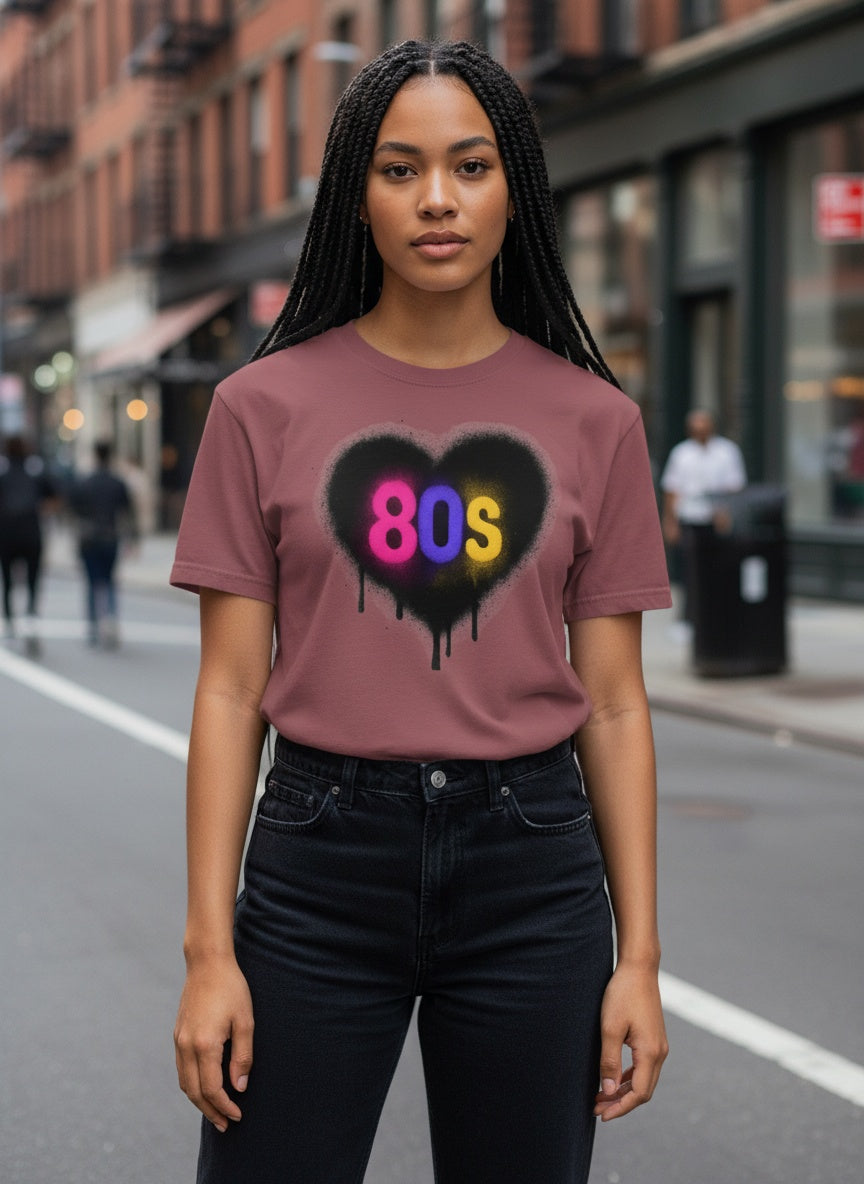 I Love The 80s Heart Cotton T-Shirt
