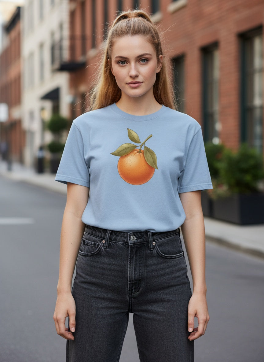 Sunlit Orange Cotton T-Shirt