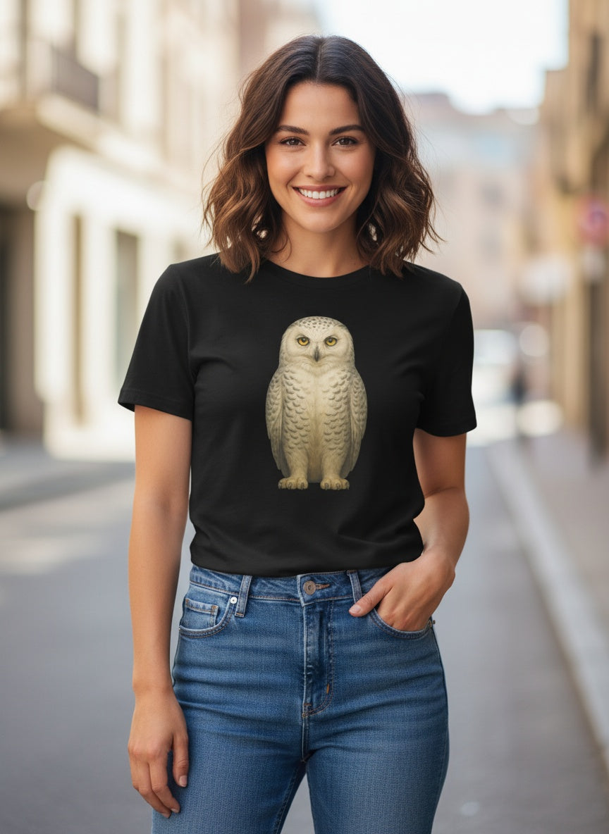 Organic Silent Watcher Snow Owl T-Shirt