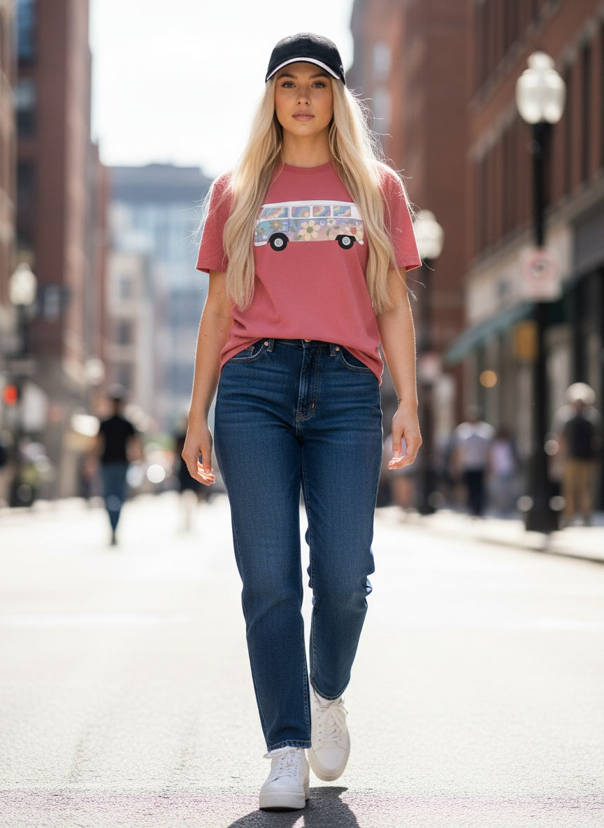 Open Road Psychedelic VW Bus T-Shirt