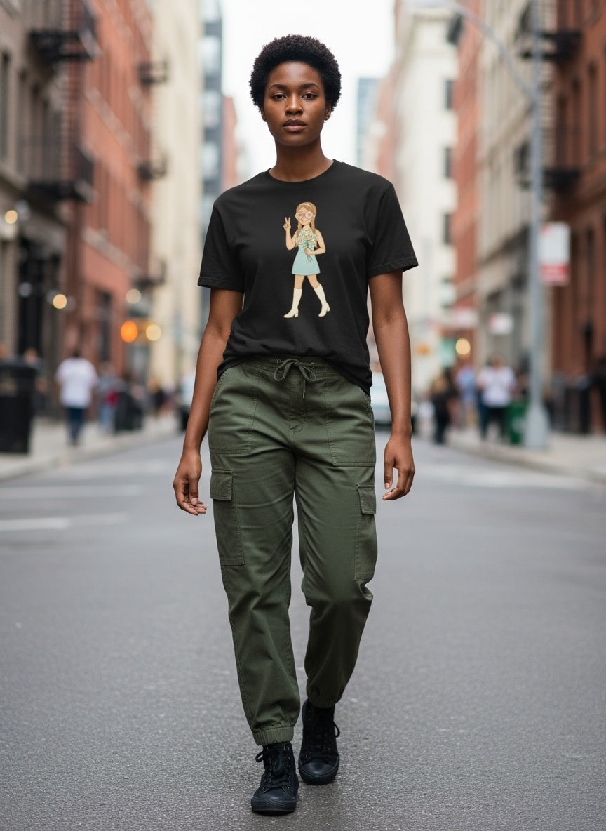 Retro It Girl Flower Child T-Shirt