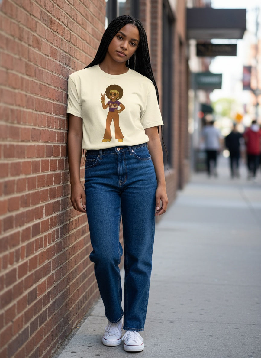 Hippie Girl Garment Dyed Heavyweight Cotton T-Shirt