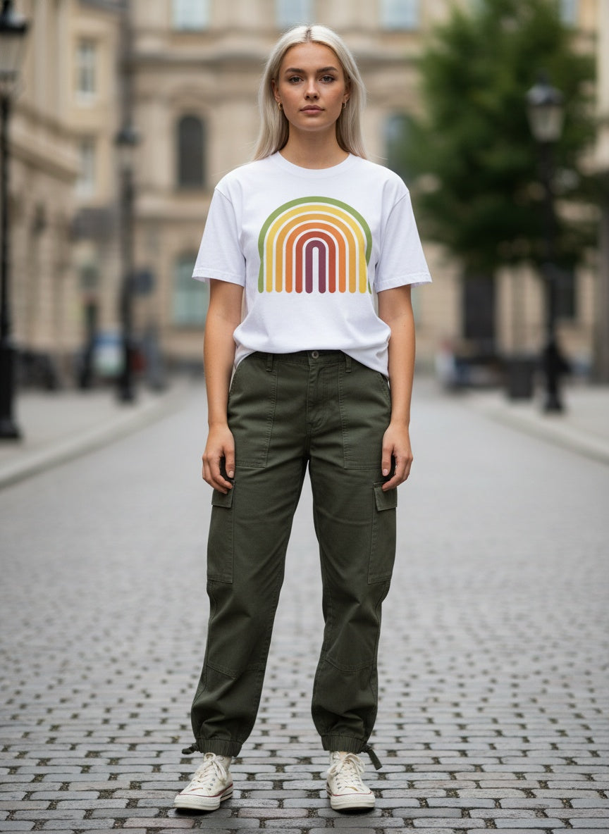 Retro Rainbow Burnout T-Shirt