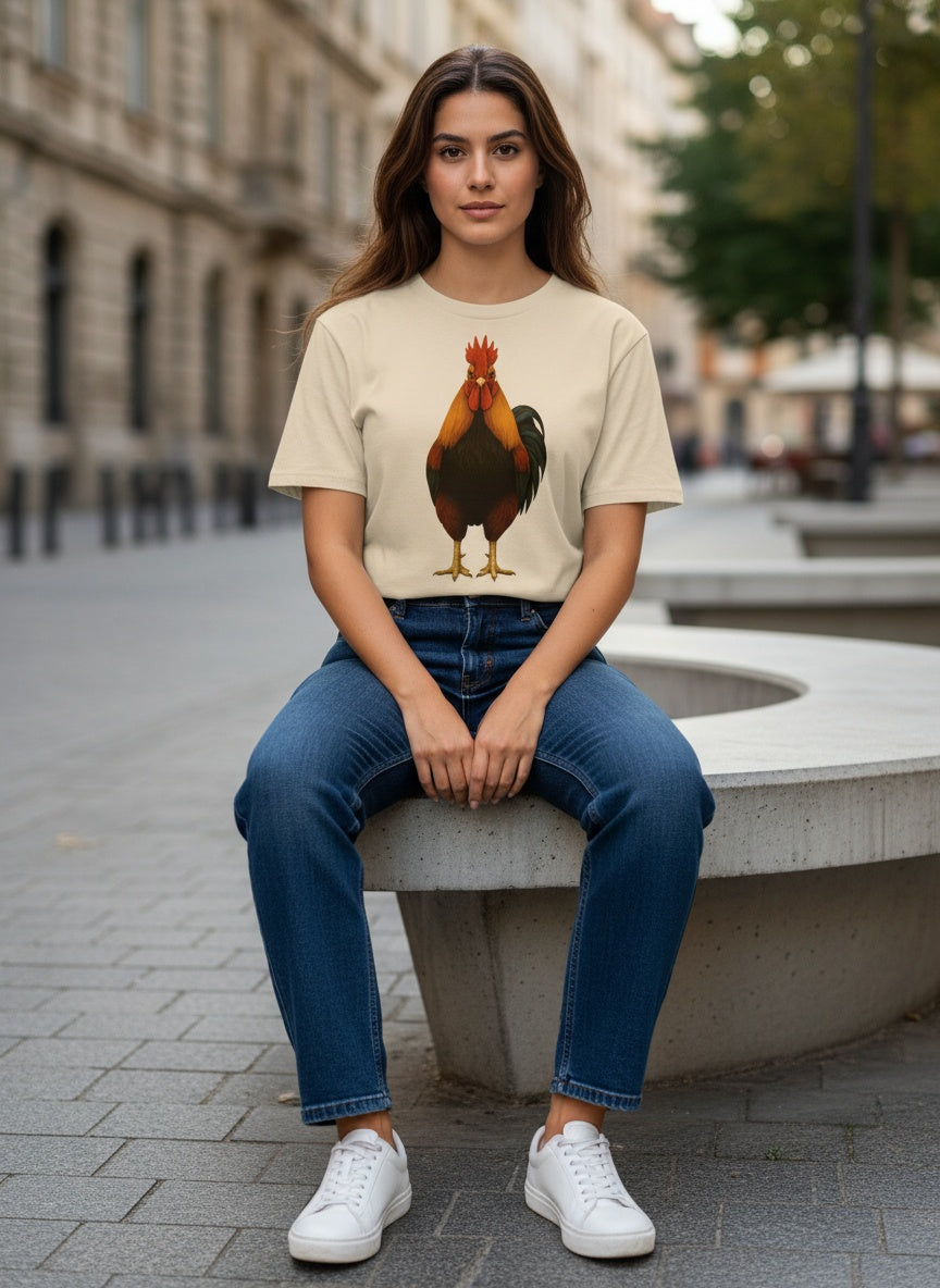 Organic Rising Sun Rooster T-Shirt