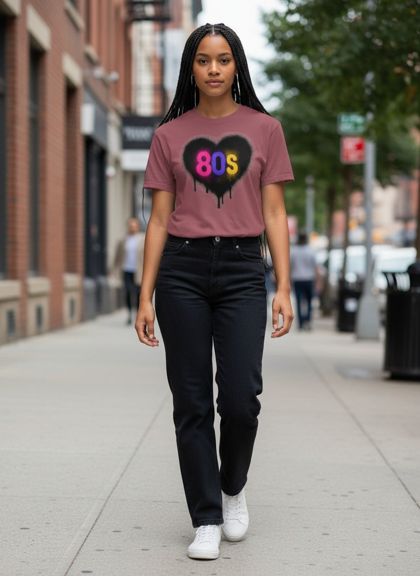 I Love The 80s Heart Cotton T-Shirt