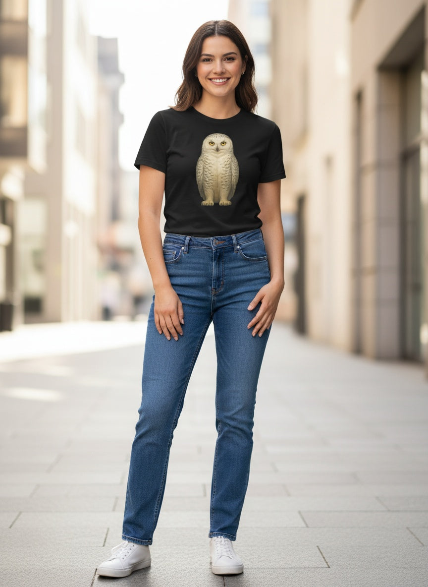 Organic Silent Watcher Snow Owl T-Shirt