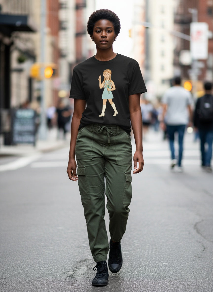 Retro It Girl Flower Child T-Shirt