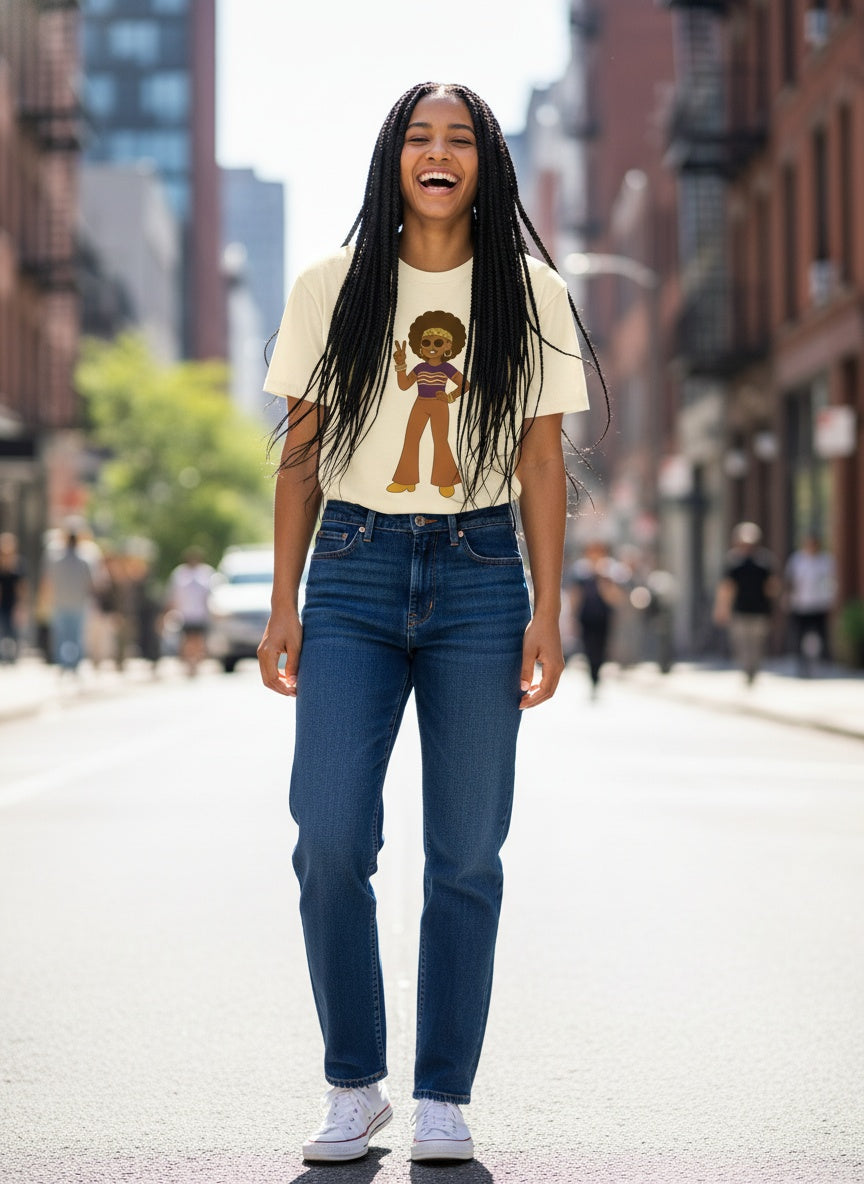 Hippie Girl Garment Dyed Heavyweight Cotton T-Shirt