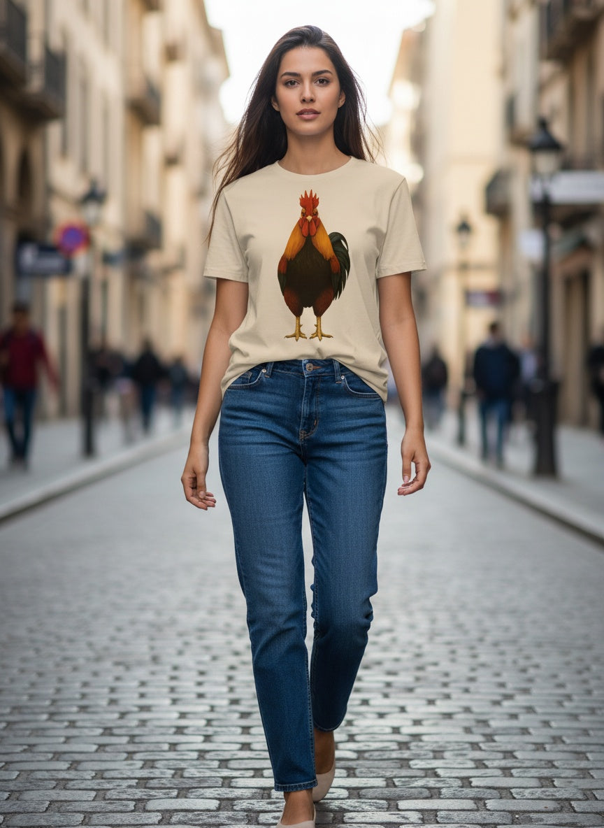 Organic Rising Sun Rooster T-Shirt