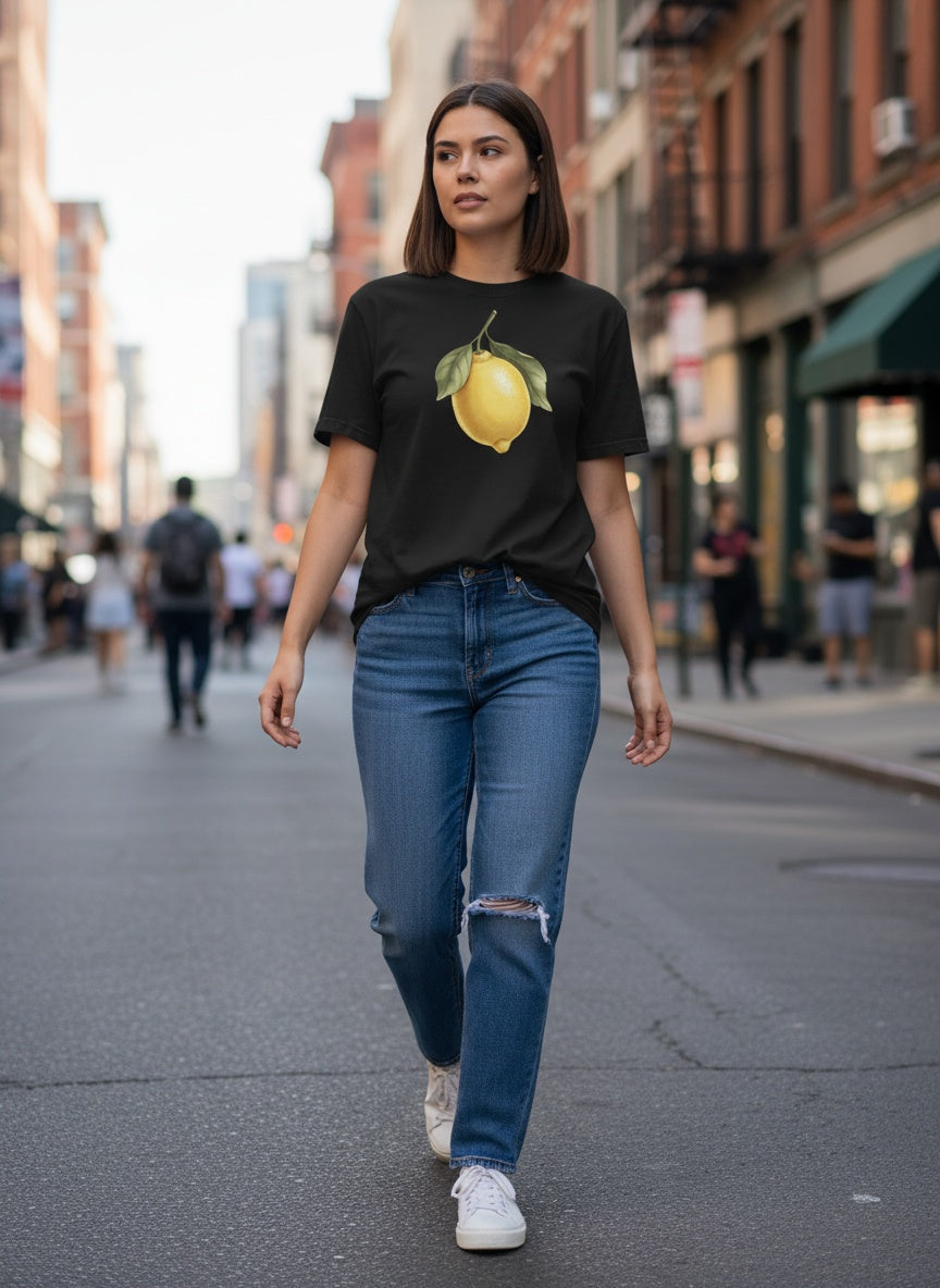 Juicy Citrus Lemon Cotton T-Shirt
