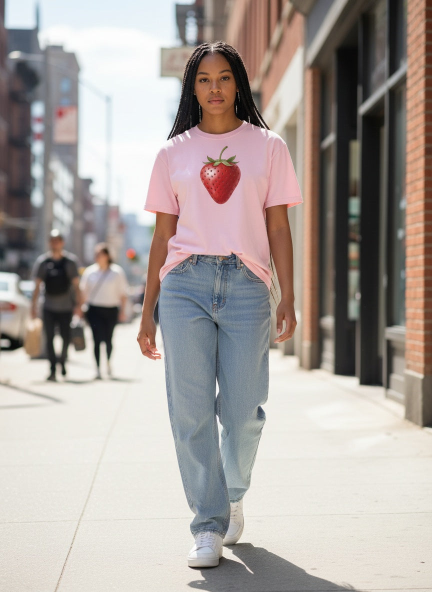 Sun Ripened Strawberry Cotton T-Shirt
