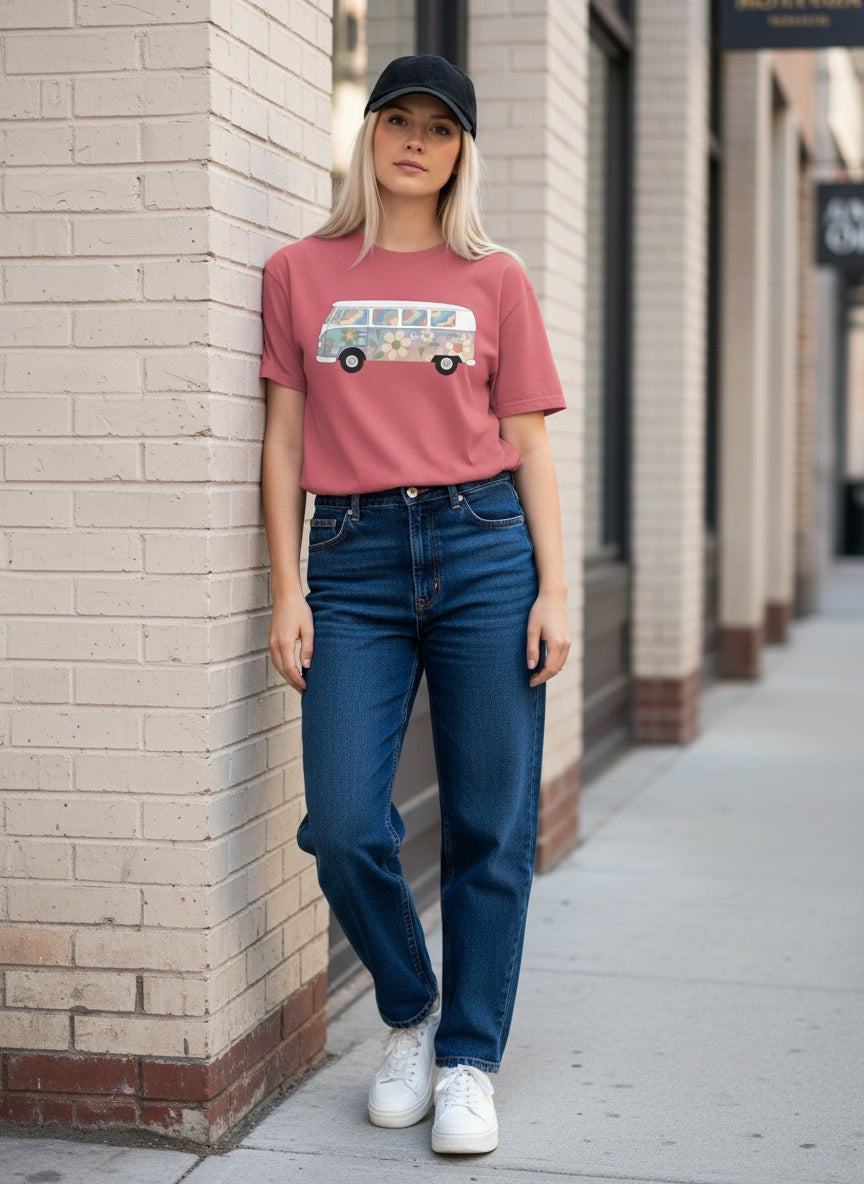Open Road Psychedelic VW Bus T-Shirt