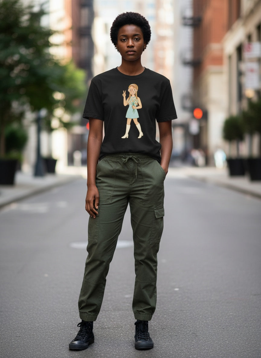 Retro It Girl Flower Child T-Shirt