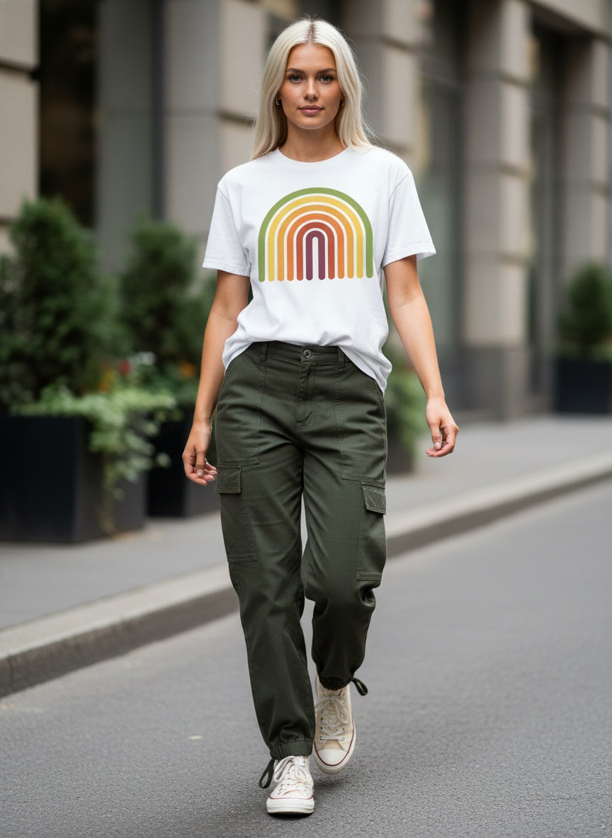 Retro Rainbow Burnout T-Shirt