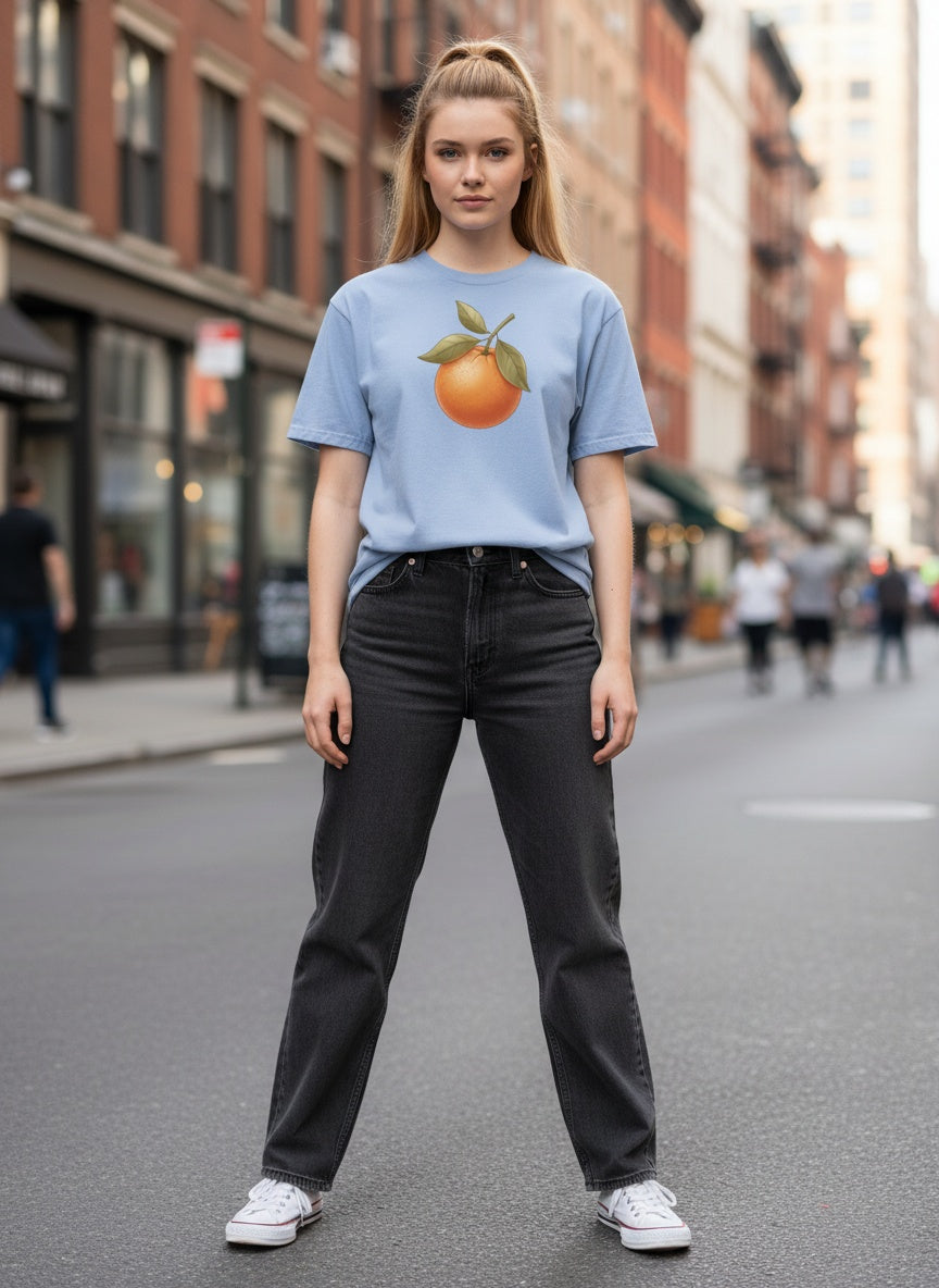 Sunlit Orange Cotton T-Shirt