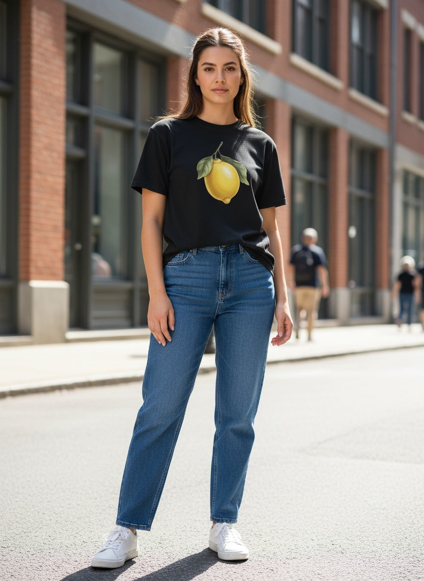 Juicy Citrus Lemon Cotton T-Shirt