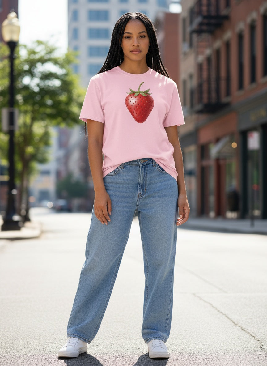 Sun Ripened Strawberry Cotton T-Shirt