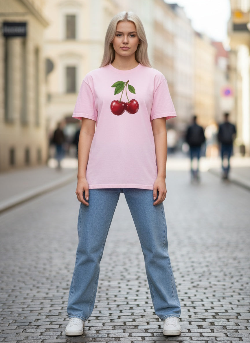 Crimson Cherrie Cotton T-Shirt