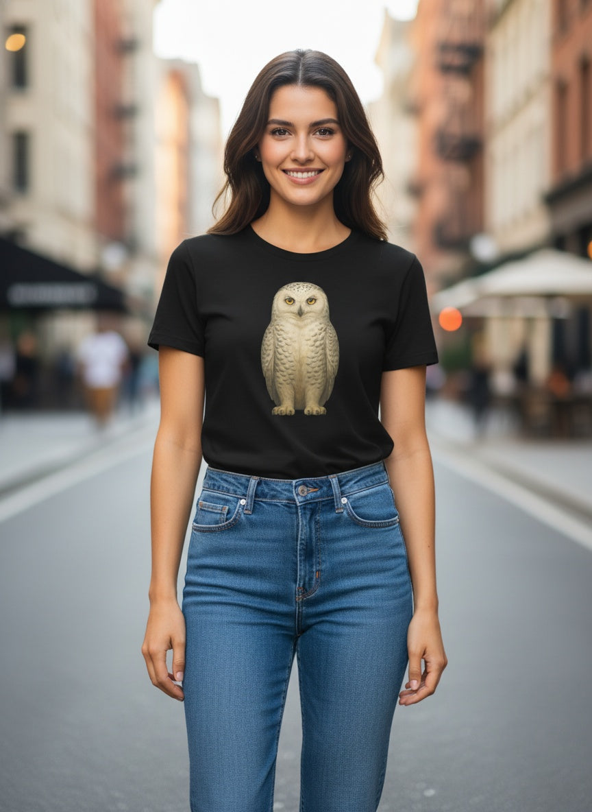 Organic Silent Watcher Snow Owl T-Shirt