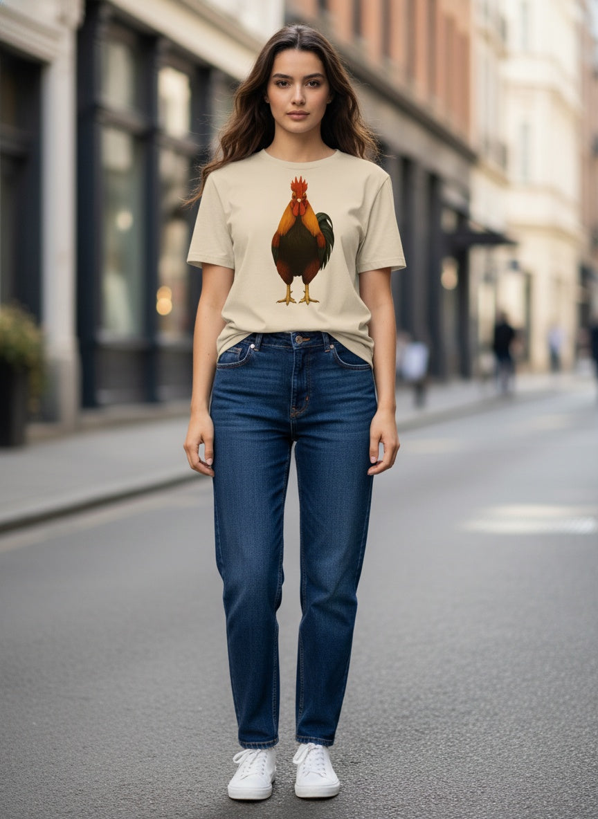 Organic Rising Sun Rooster T-Shirt