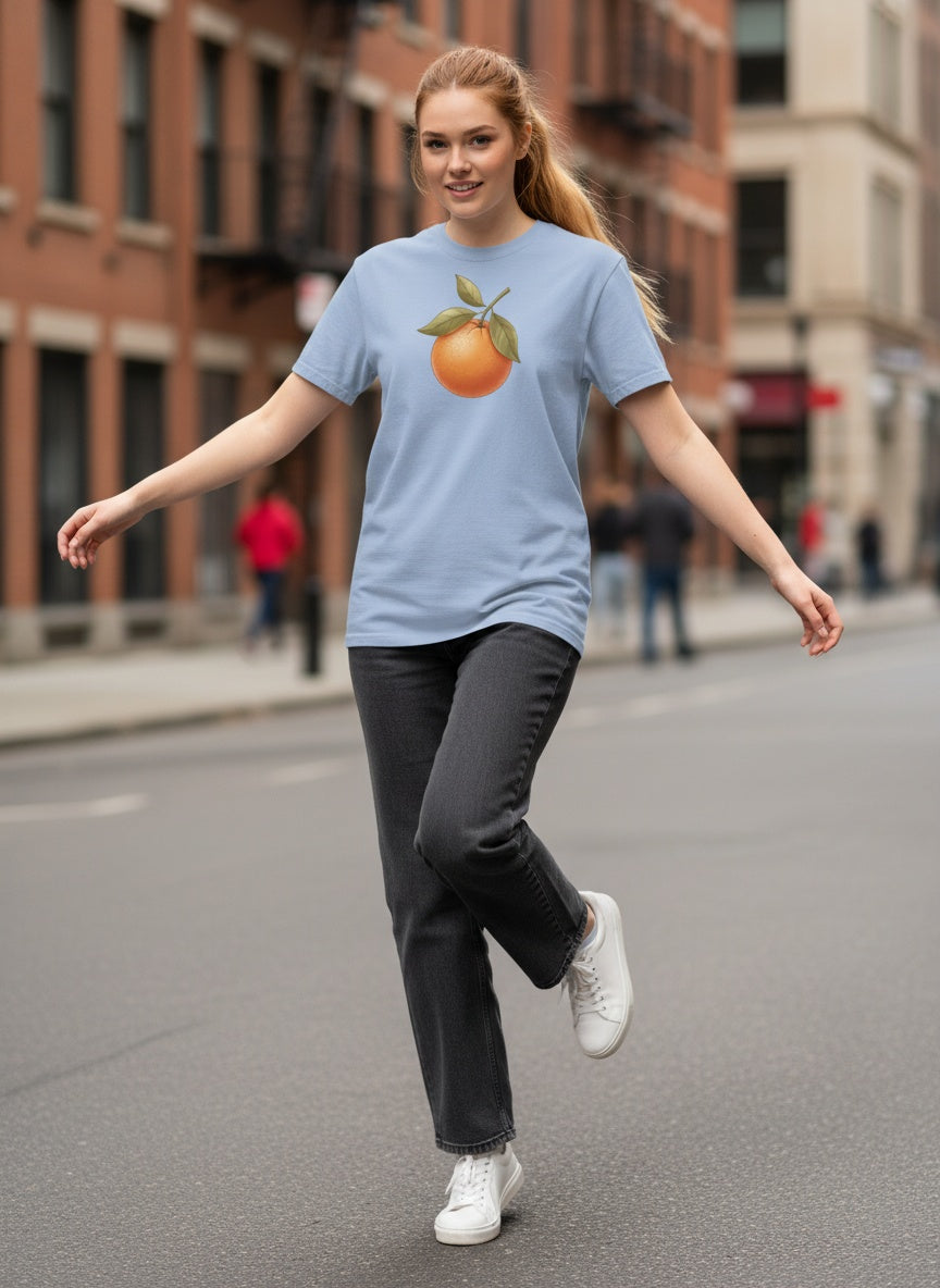 Sunlit Orange Cotton T-Shirt