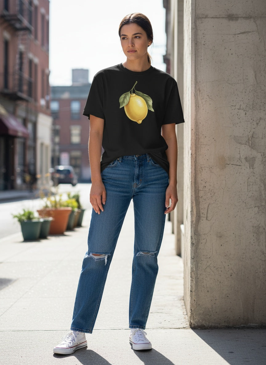 Juicy Citrus Lemon Cotton T-Shirt
