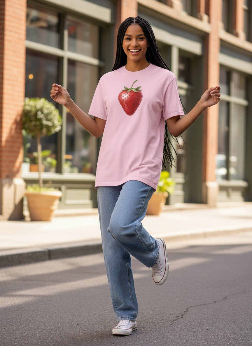 Sun Ripened Strawberry Cotton T-Shirt