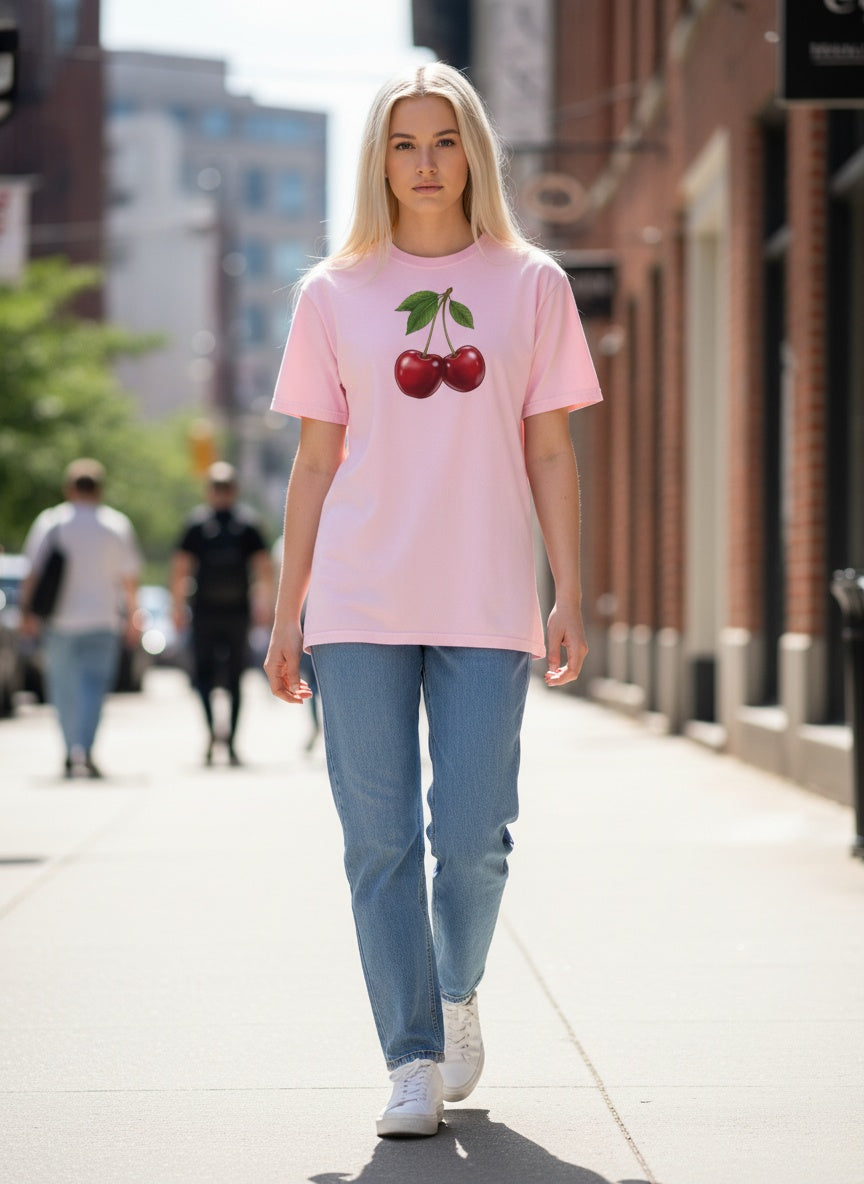 Crimson Cherrie Cotton T-Shirt