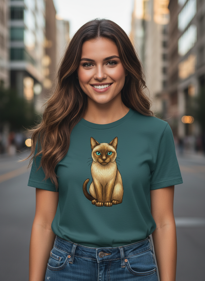 Organic Curious Soul Siamese Cat T-Shirt