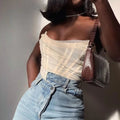 Voxy Mesh Corset Nude Crop Top