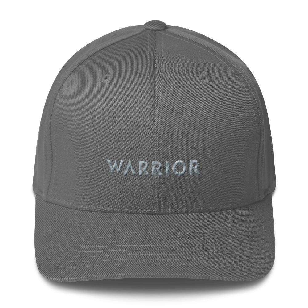Warrior & Grey Ribbon Fitted Hat - Parkinson's and Brain Tumor Awareness
