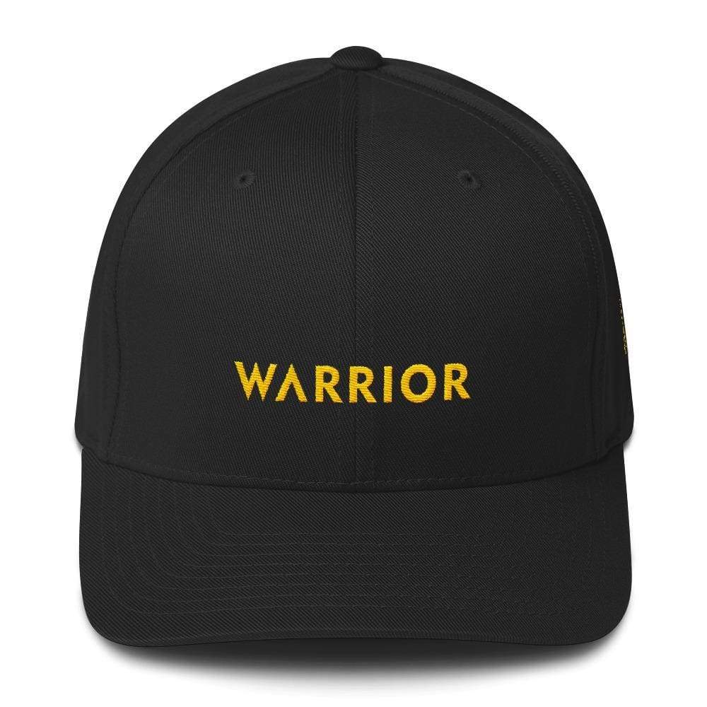 Warrior & Yellow Ribbon Twill Fitted Hat for Sarcoma, Suicide Prevention & Military Causes