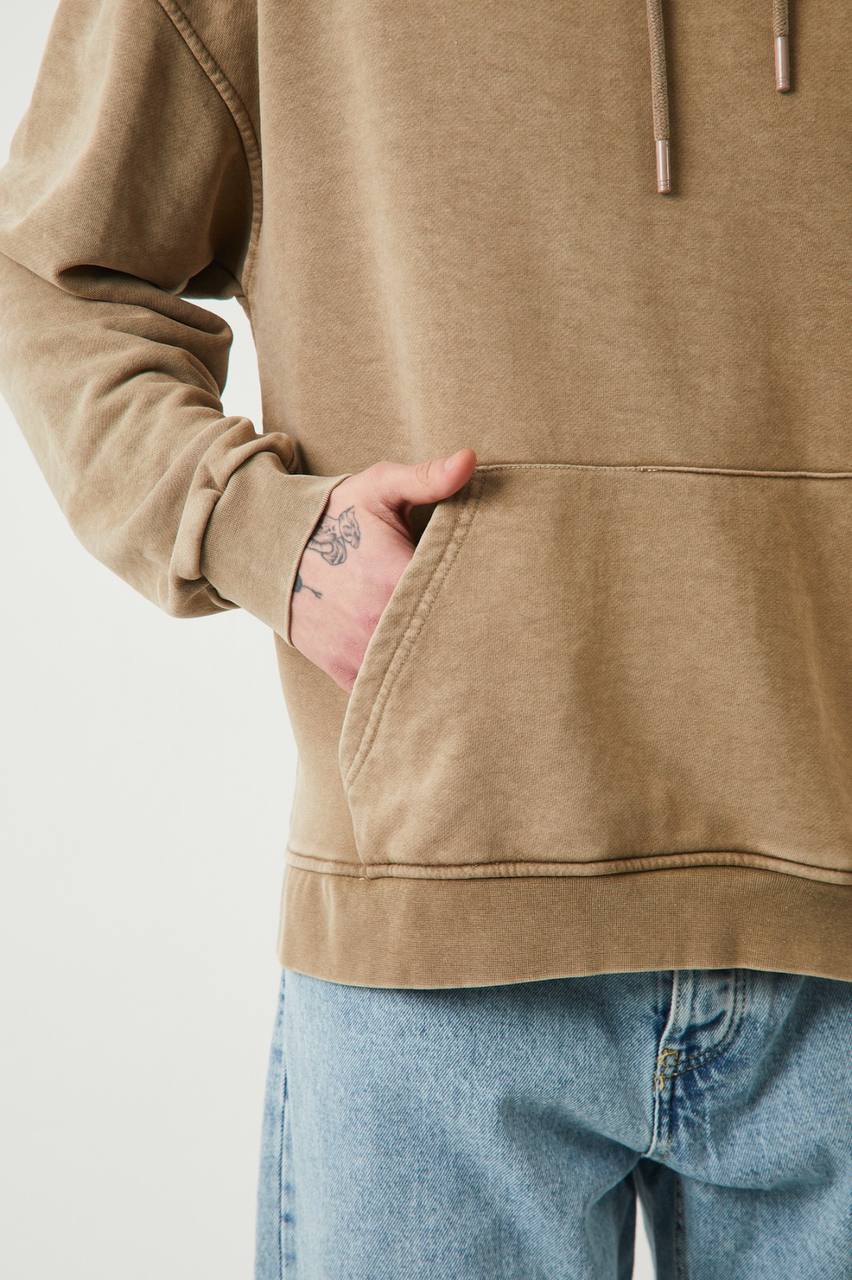 Unisex Washed Oversize Hoodie - Heavyweight Blank Sweatshirt - Gray