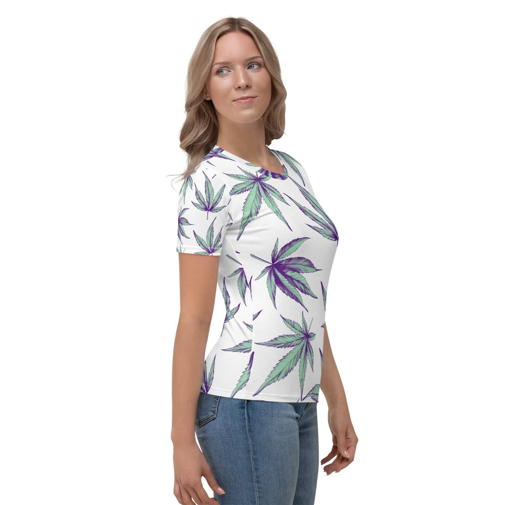 Women's Minty Cannabis Leaf T-shirt