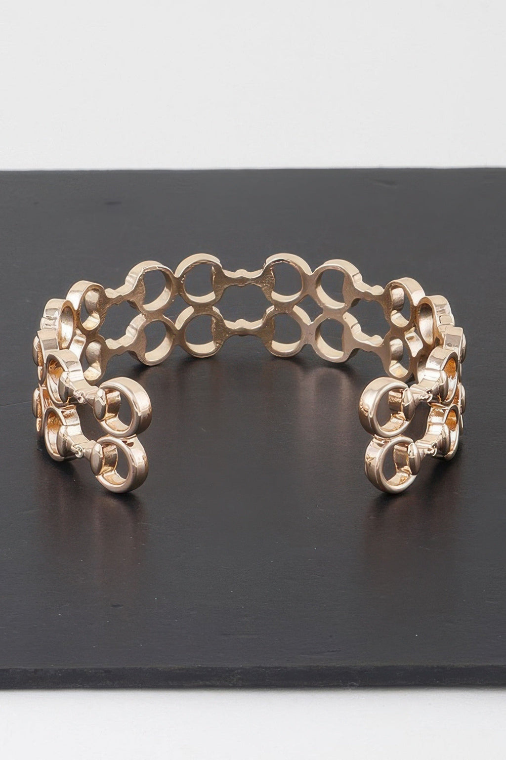 Welded Ring Chain Cuff Bracelet