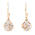 White and Golded Calcite Drop Earrings