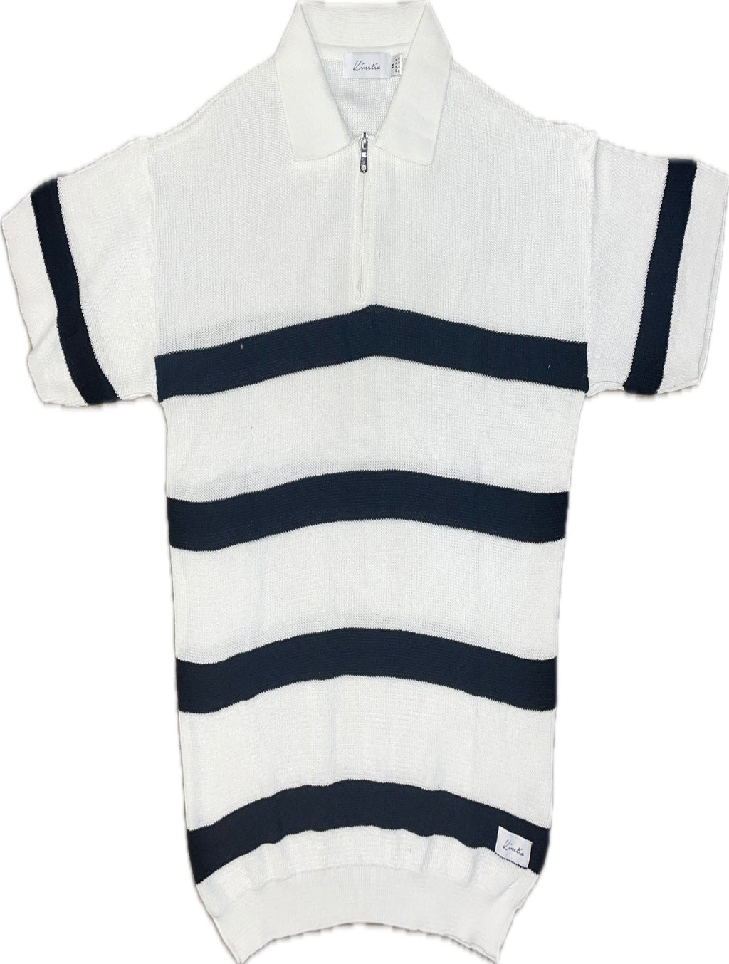 Del Mar Zip Polo (White and Black)