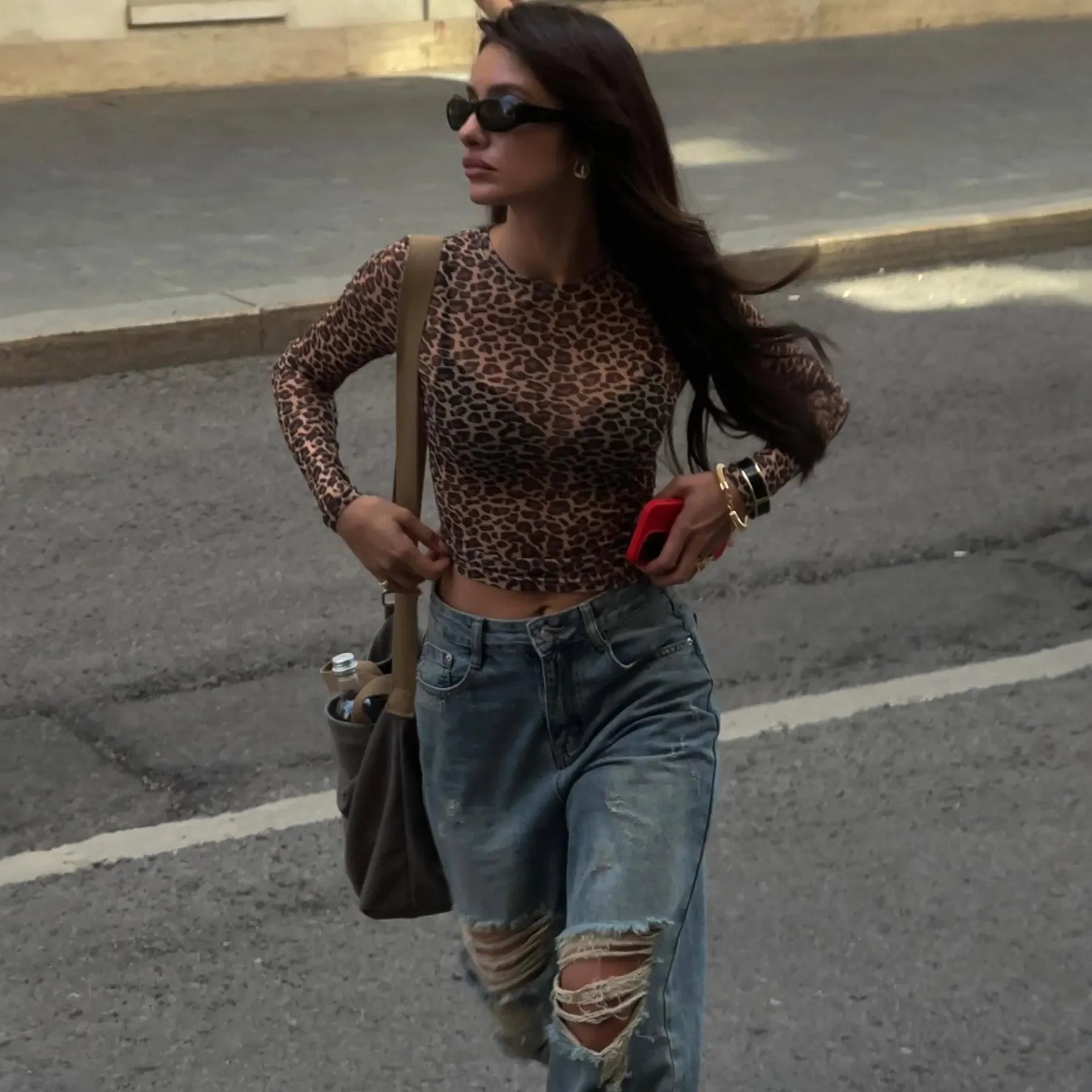 Wild Club Leopard Print Crop Top