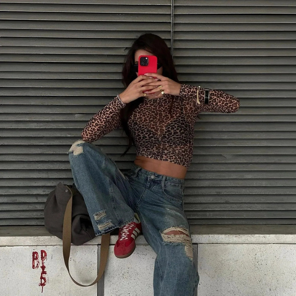 Wild Club Leopard Print Crop Top