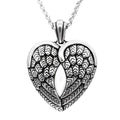 Winged Heart Mother Pearl Pendant Necklace For Women