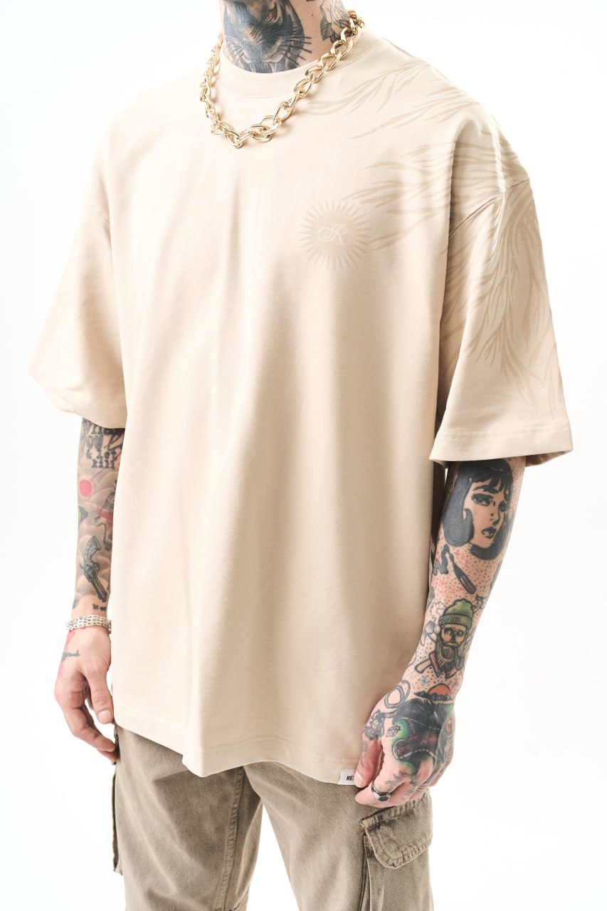 Men's Oversize Graphic T-Shirt - Wings and Sun Streetwear Tee