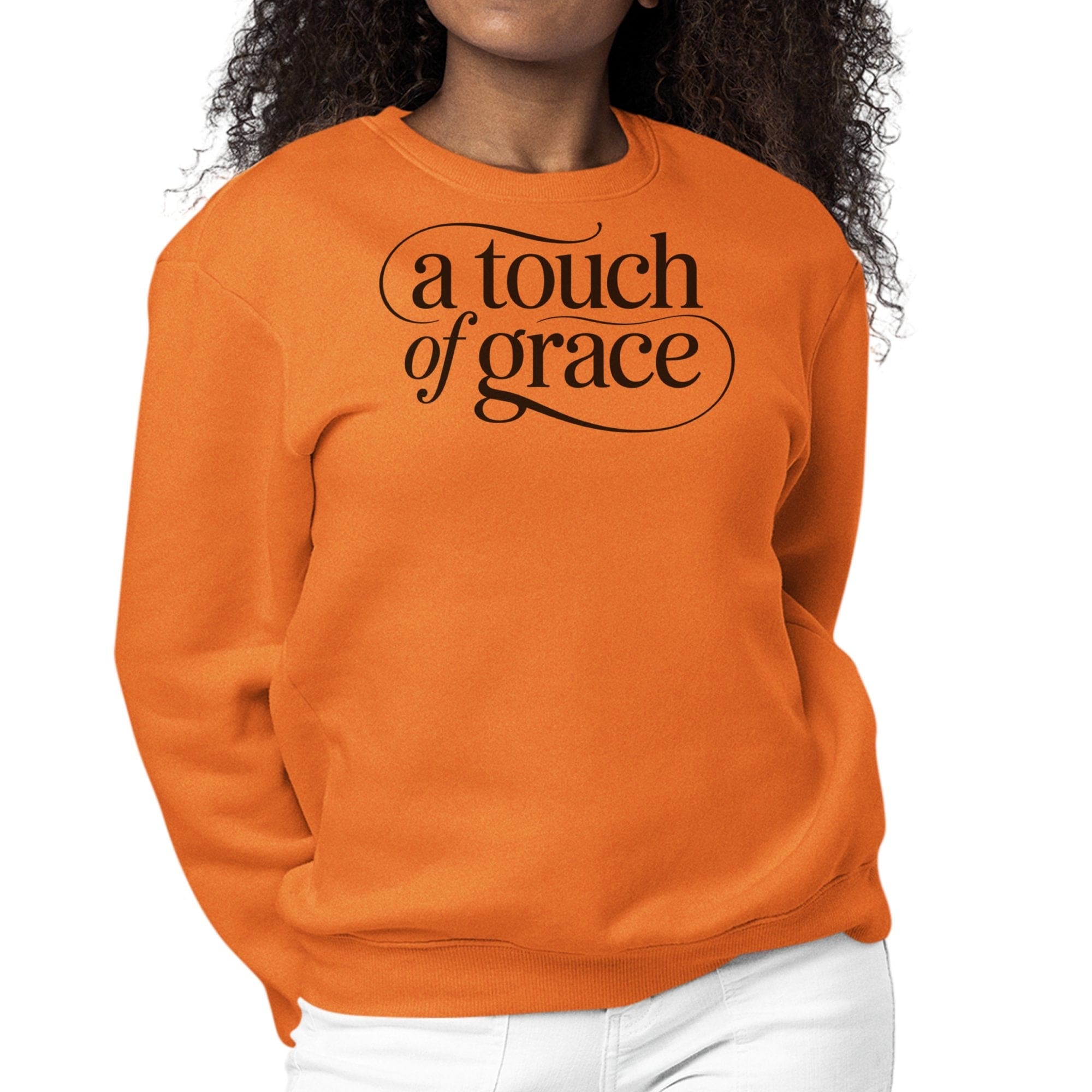 Womens Graphic Sweatshirt - a Touch of Grace Inspirational Motivational Shirt