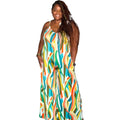 Women's Splash Of Color Wide leg Jumpsuit With Pockets