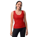 Womens Stretch Fit Tank Top - Vibrant Red Sleeveless Athletic Shirt for Workout