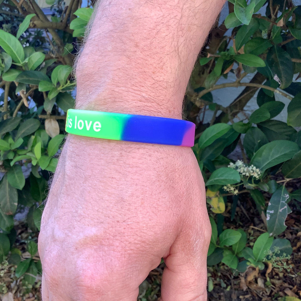 Rainbow Pride Wristband - Silicone Equality Bracelet | Love Is Love Band