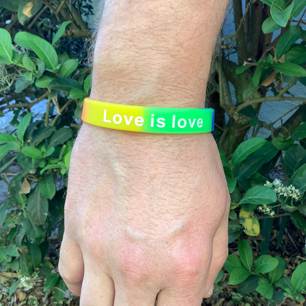 Rainbow Pride Wristband - Silicone Equality Bracelet | Love Is Love Band
